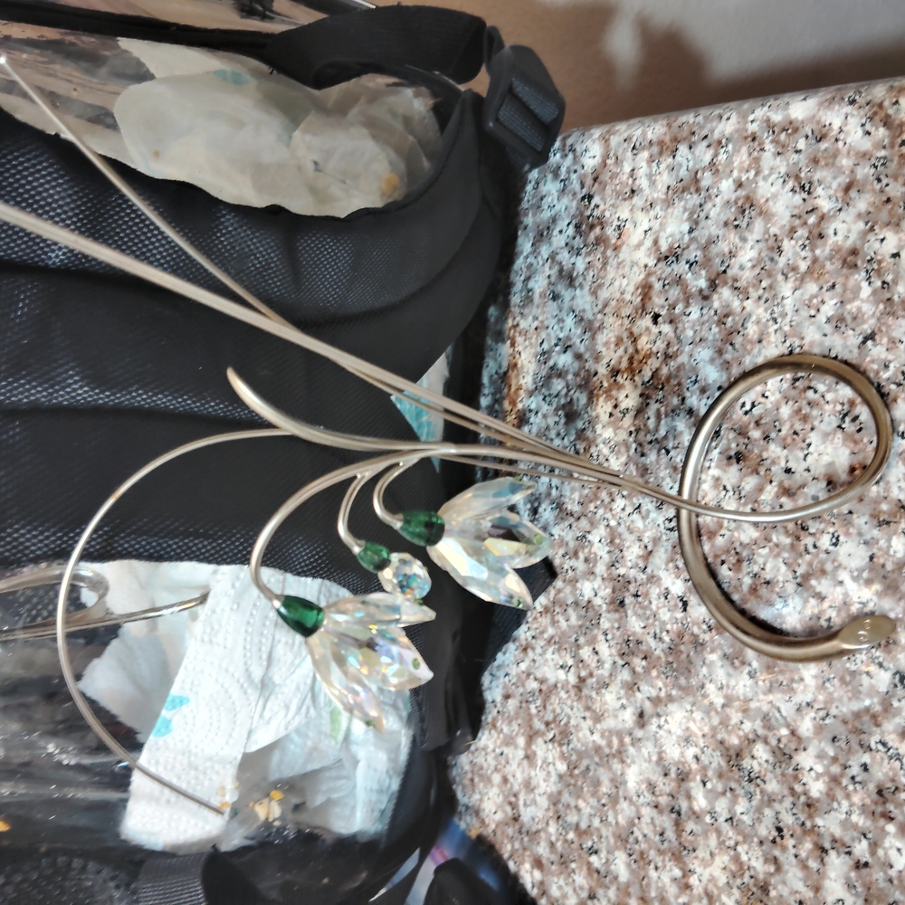 Atelier Swarovski Silver and Green Hair Accessory